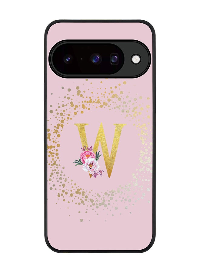 Stylizedd For Google Pixel 10 Case,Slim fit Camera Protection, Shockproof Thin Phone cover  - Custom Monogram Floral - W  (Pink ) - Image 1
